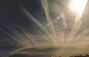 Blitz Photo of Contrails : Santa Fe, New Mexico